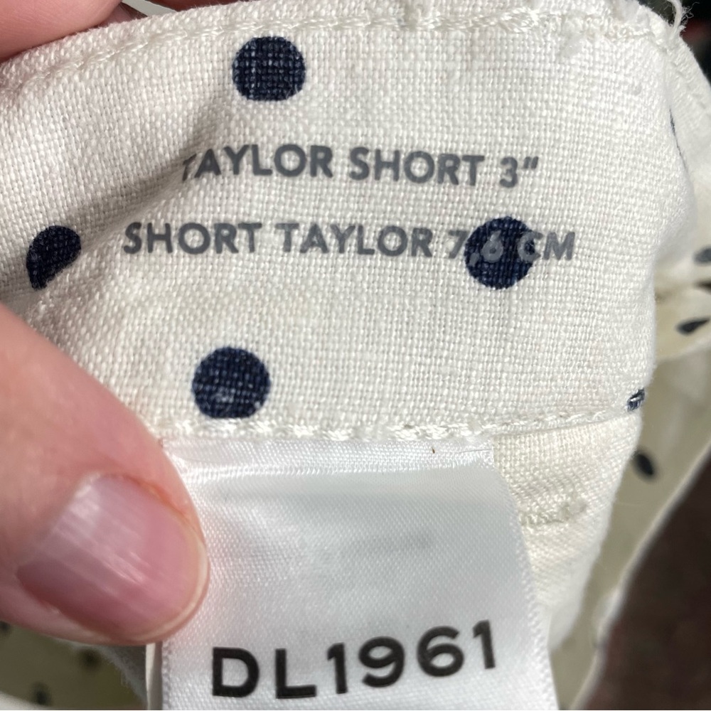 DL1961 Cream Linen Polka Dot Shorts - Picture 7 of 8